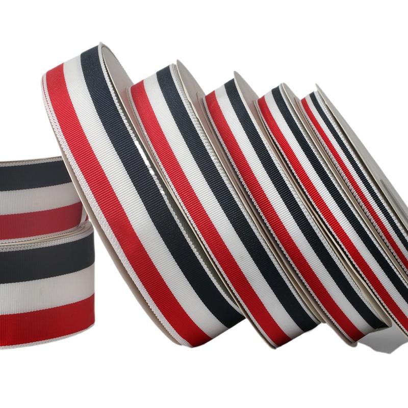 10 Yards 25mm Dreifarbige Bänder Polyester Hutbänder Polyester Gurtband Farbiges Satinband Zubehör für DIY Nähmaterial