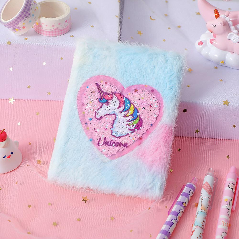 Cartoon Plush Spiral Notebook with Sewing Binding 50 Sheets 80GSM Paper Cute Girl Embroidery Custom Logo Student Gift Diary