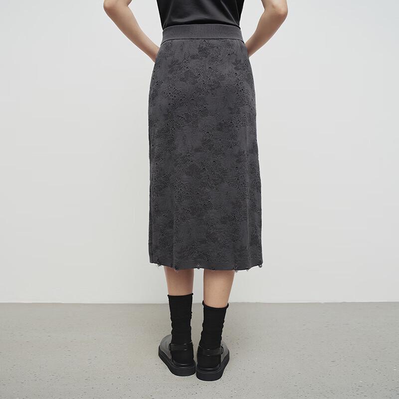 Broadcast Women's Knitted Jacquard Mid-Length Straight Skirt