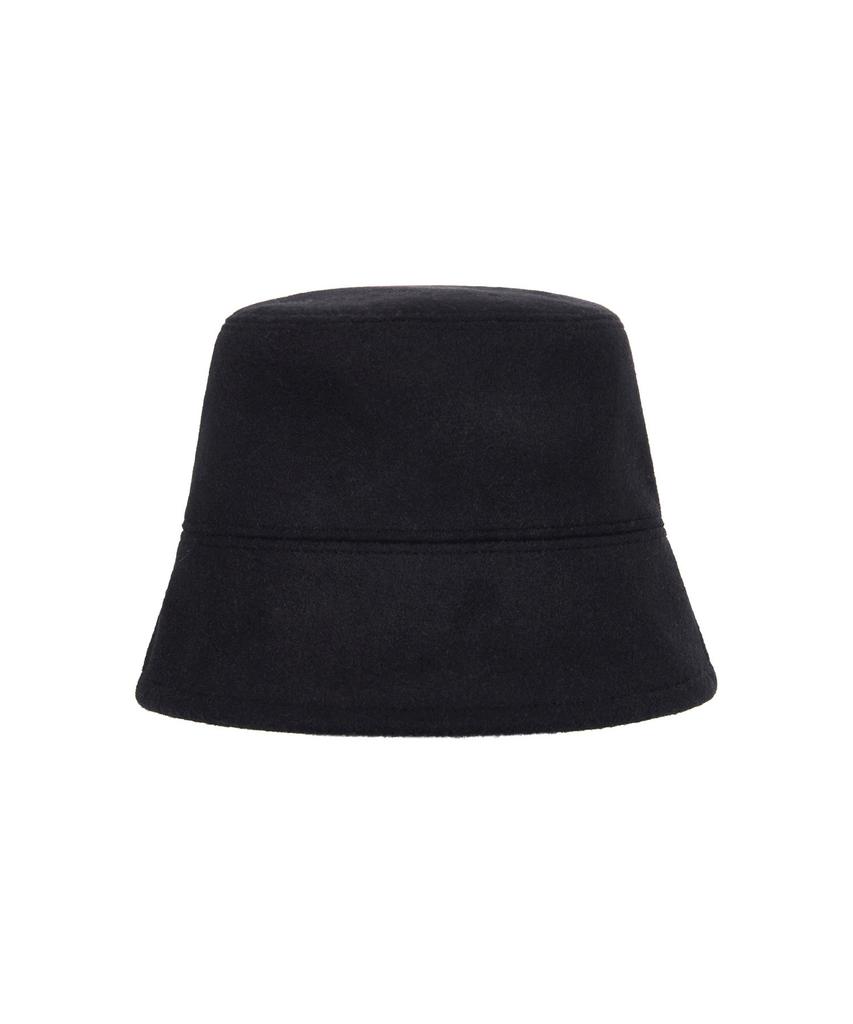 Bajal Studded Drop Oversized Wool Bucket Hat Black
