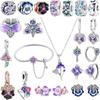 Purple Flowers Copper Iris Charms Heartsease Hydrangea Earrings Beads For Necklace Diy Bracelets Present Jewellery