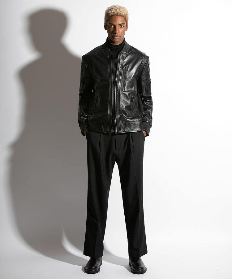 Seuteulaikeu Elegant Pintuck Trousers (Black)