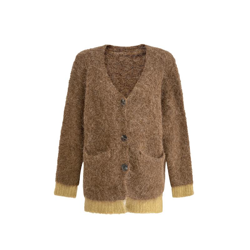 

Autumn 2023 Loose Tassel Long Sleeve Sweater Cardigan for Women - No Returns/Exchanges One Size кофейный