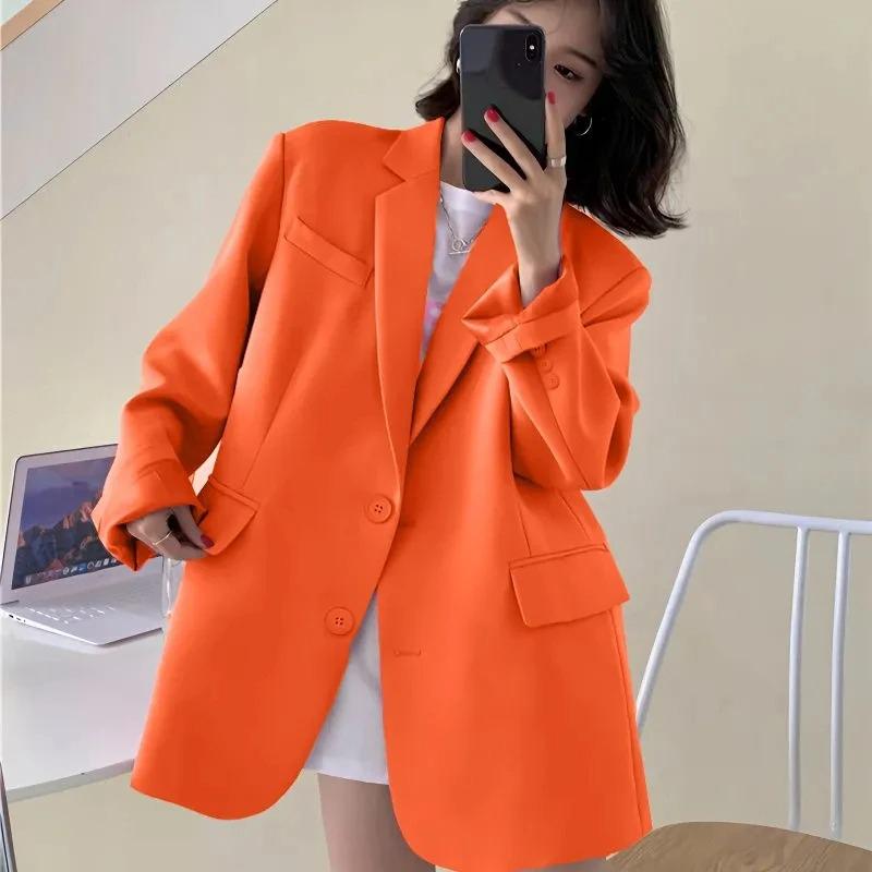 Spring Autumn Women Blazers Elegant Korean Casual Solid Suit Jacket Fashion Coats Office Lady Coat Outerwear