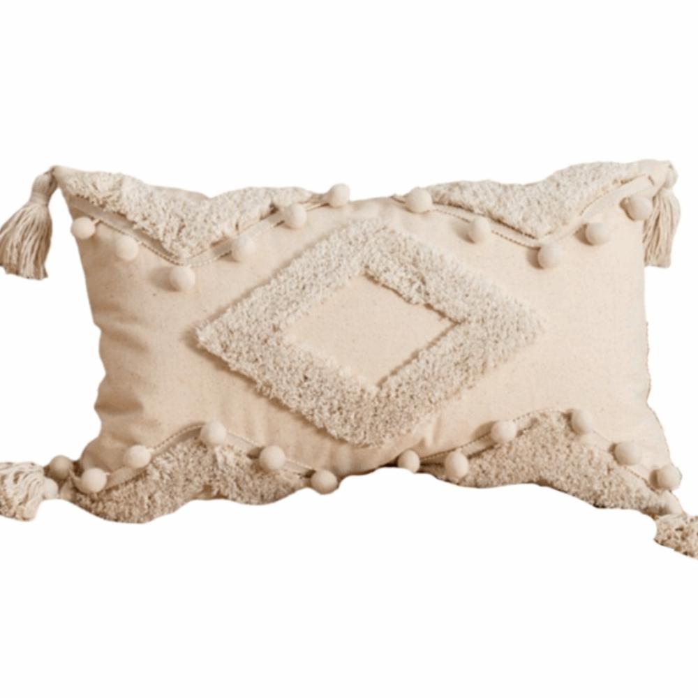 Vintage Tufted Fringed Cushion Cover Rustic Style Pillowslip Elegant Pillowcase Bed