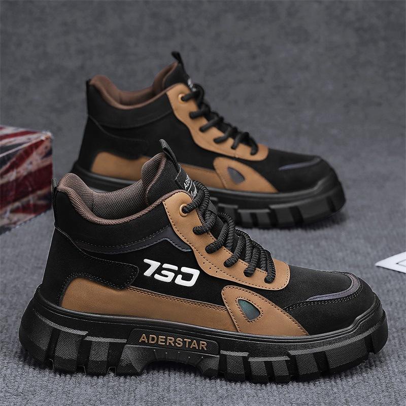 

New individual store new autumn casual shoes platform casual shoes wear-resistant non-slip Martin boots 44 чорний коричневого кольору