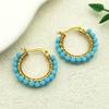 Trend Colorful Bead Drop Earrings For Women Girls Stainless Steel Green Color Female Dangle Earring Jewelry Valentine Day