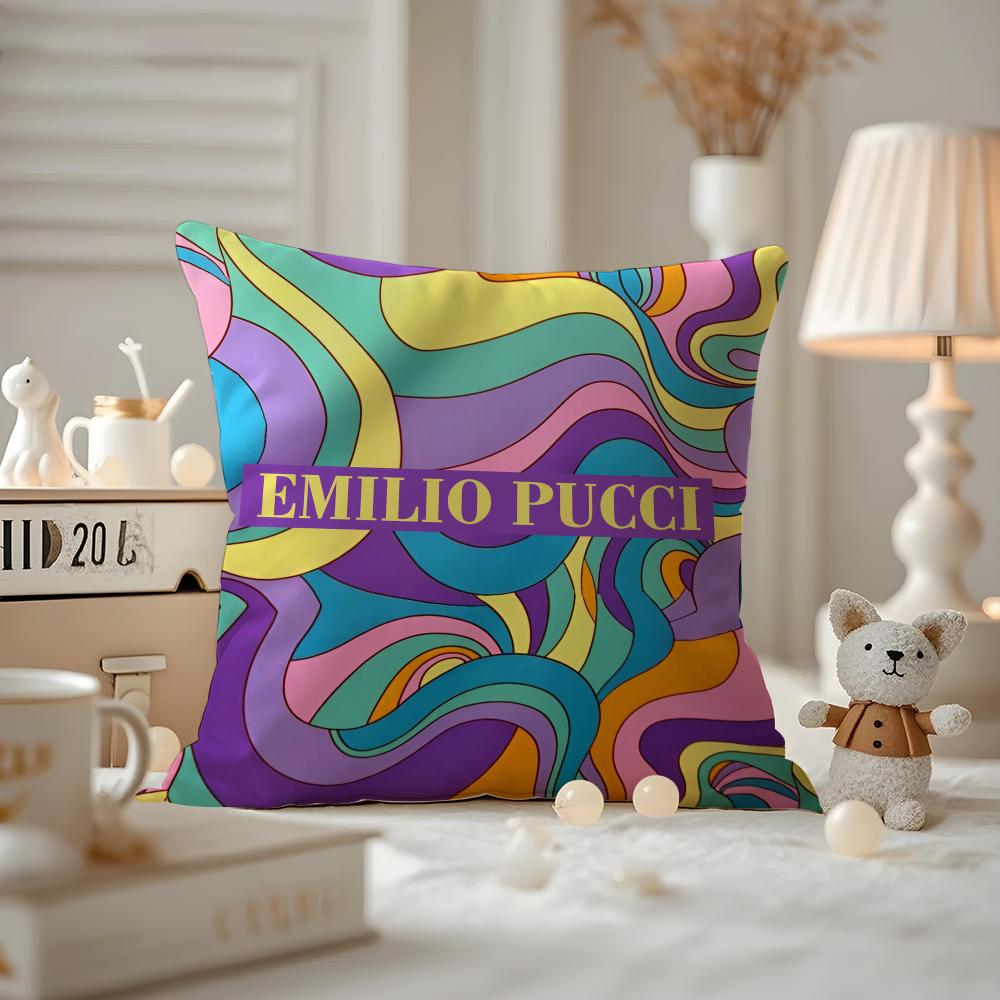 Fashion EEmilioO PPucci Cushion Cover Antidustmite Pillowcase Invisible zipper silky short plush Sofa cushion cover