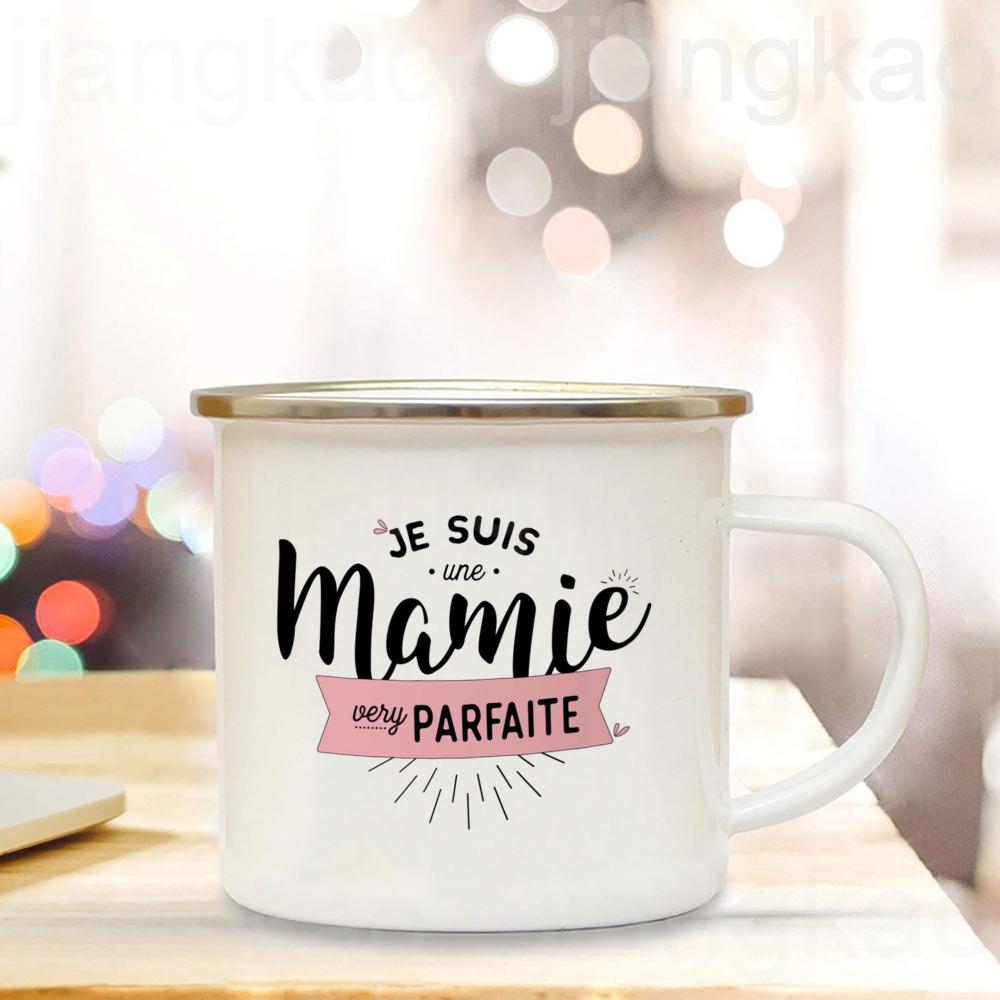 Thank You Grandma for All These Magical Moments Print Enamel Mug Outdoor Cup Drink Coffee Cups Holiday Birthday Gift for Grandma