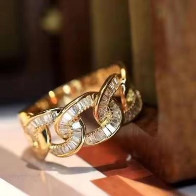 Elegantní prsten dámský, francouzský prsten s přezkou ve stylu Old Money, čtvercový geometrický prsten s intarzií