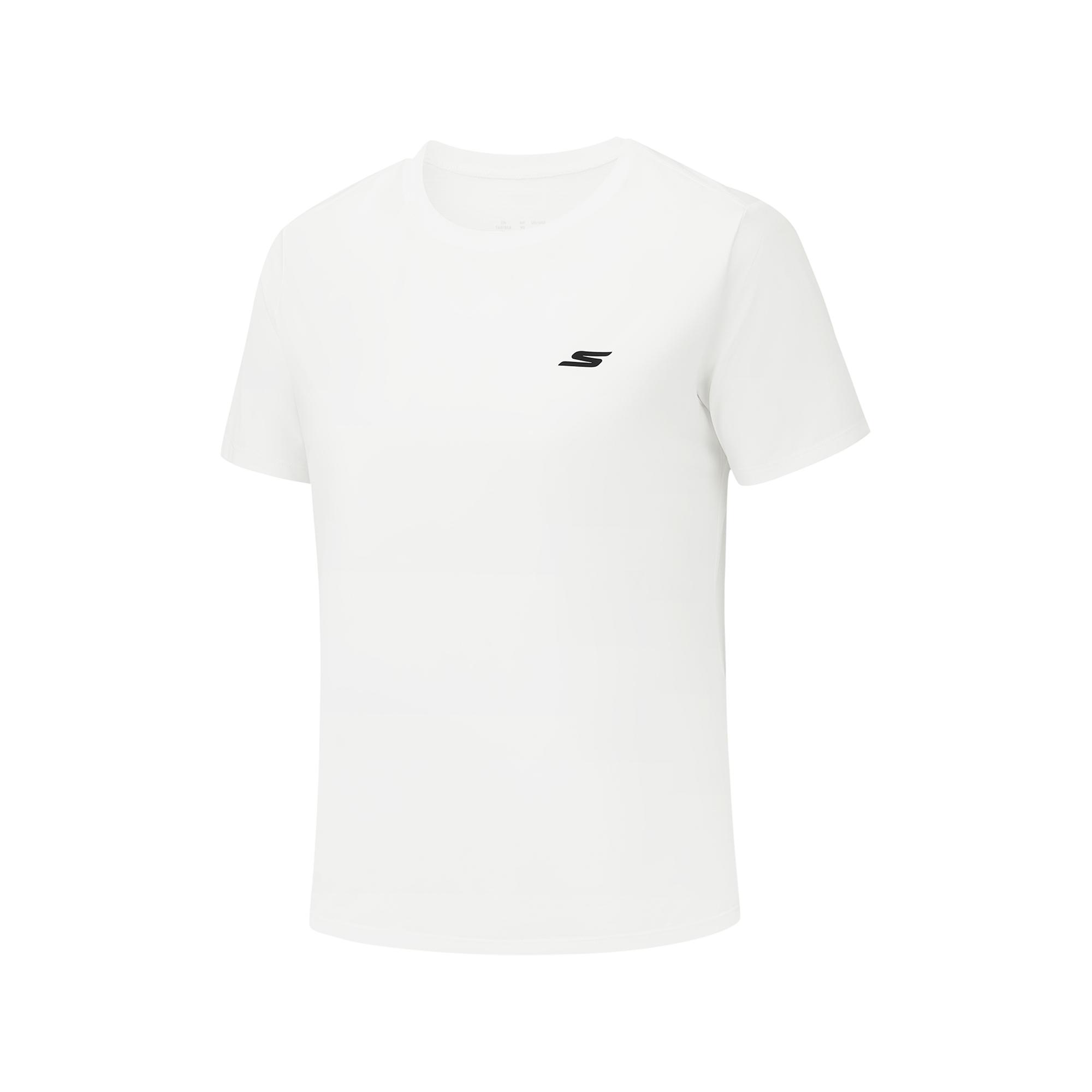 Skechers Simple Solid Color Round Neck Short Sleeve T-Shirt Women tops P226W179-0019 S