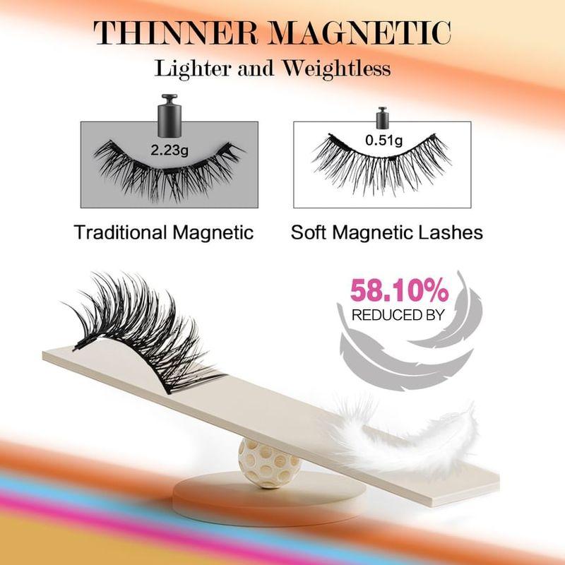 Lashie - geschwungen, magnetisch, klebefrei, Multipack, künstliche Wimpern