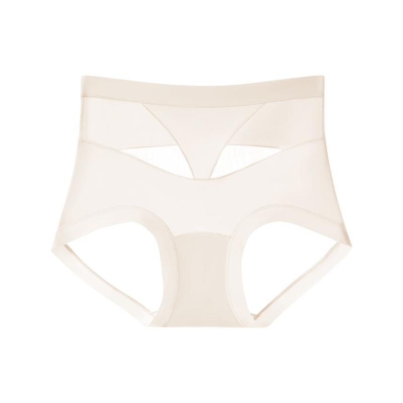 Plus Size Female Summer Ultra Thin Ice Silk High Waist Mulberry Silk Extended Crotch No Trace Briefs
