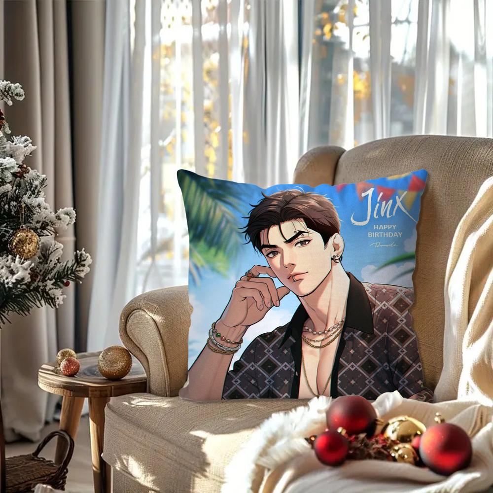 J-Jinx B-BL Comics Pillow Case Square Pillow Bedroom Sofa Leisure Comfort Cushion Car Living Room Home Decoration 40X40