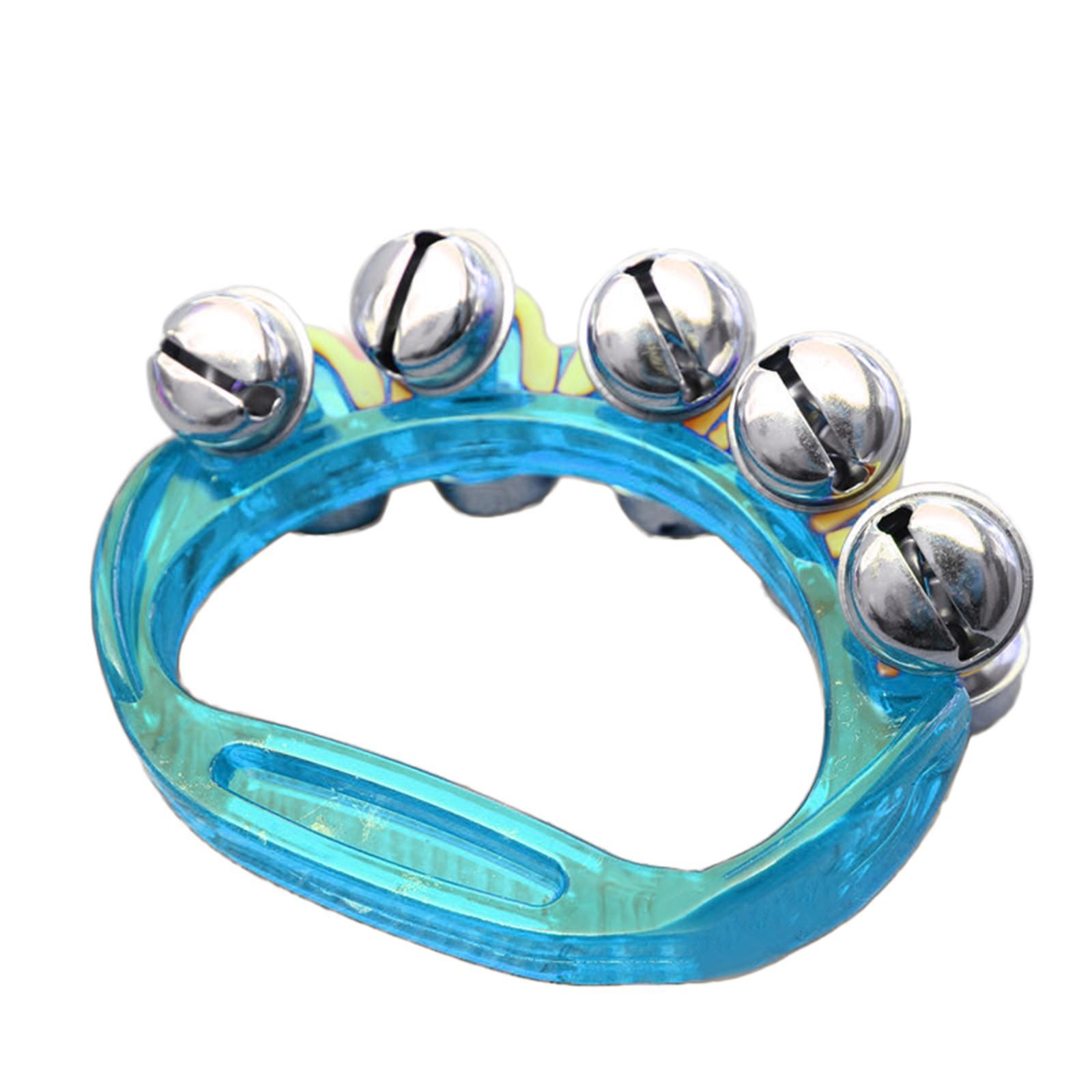 

1шт пластиковые музыкальные инструменты игрушки цвет полукруг колокольчик кожи пять колокольчиков синий