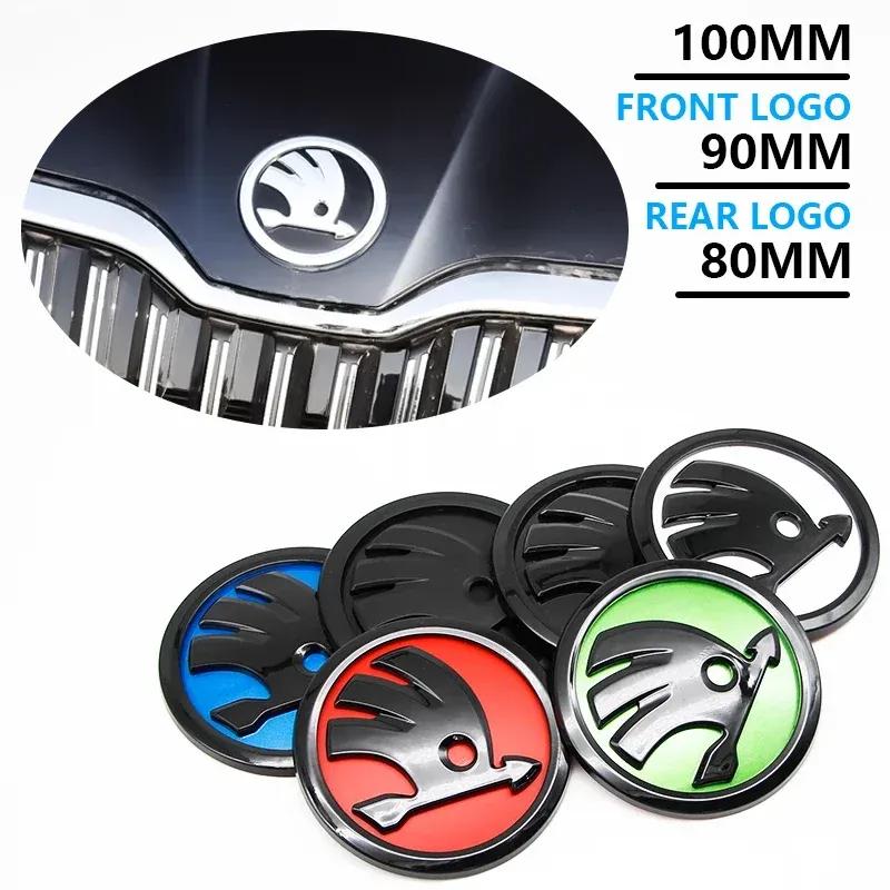 Adesivo 3D 80/90/100mm ABS Griglia Anteriore Auto Adesivo Baule Per Skoda Octavia 2 3 A5 A7 Fabia Rapid 3 Karoq VRS Accessori