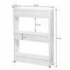 SPRINGOS 3-Tier Wheeled Shelf - Kitchen and Bathroom Storage Unit - White