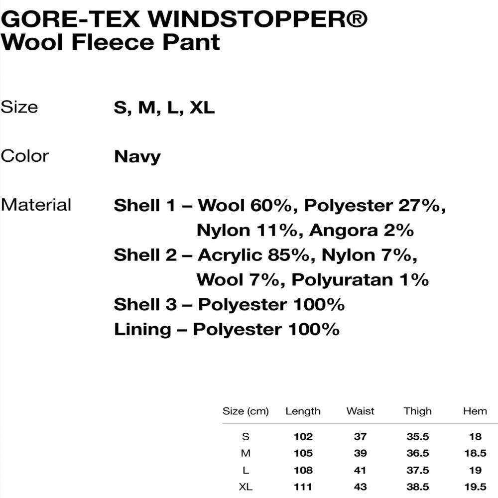 Thisisneverthat Gore Tex Windstopper Wool Fleece Pant Gt253gpaop02