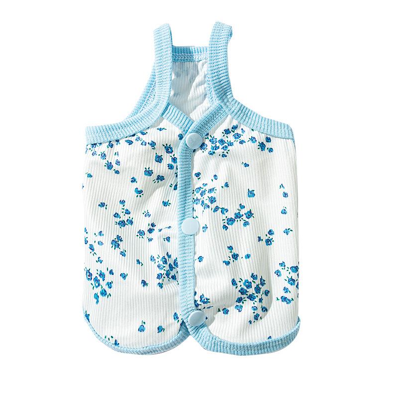 25 Years Old New Spring and Summer Small Floral Breathable Two-legged Vest Teddy Than Bear Cat Pet Clothing Dog Clothes