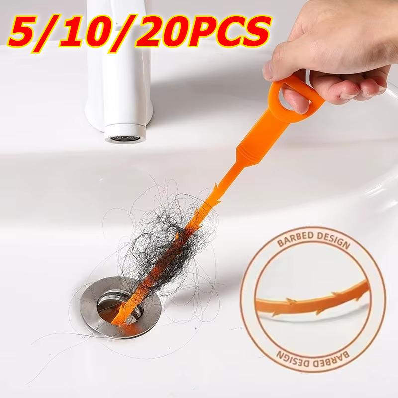 Hair Clog Remover Bathroom Drainage Blockage Remover Sink Snake Hair & Garbage Sewer Dredging Tool Hair Blockages Instant Unclog