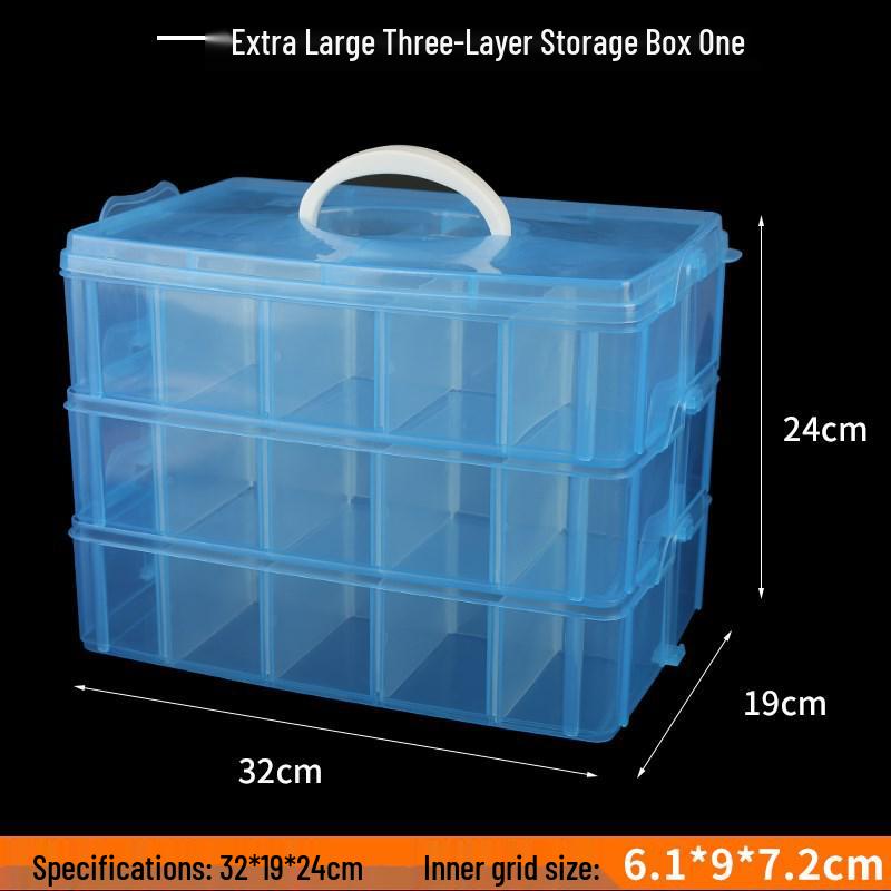 Extra Large 30-Grid Transparent Detachable Storage Box for Building Block Toys - Multi-Layer Organizer