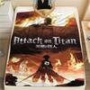 1PC Attack On Titan Print Flannel Blanket, High Quality All Seasons, Home Decor, Warmth and Comfort, Perfect for Christmas Gifts