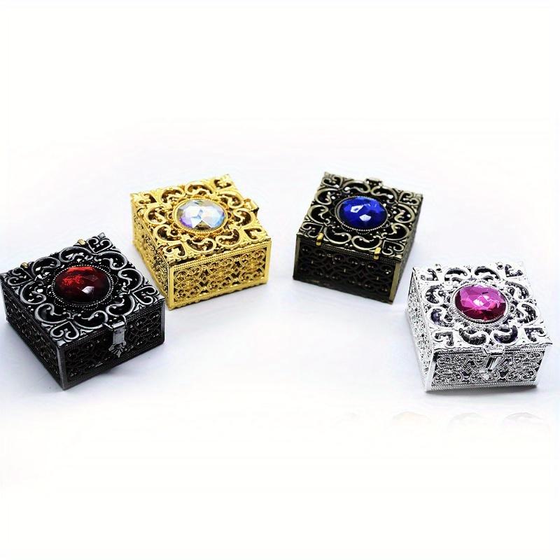 Rosary Bead Box Necklace Metal Christian Catholic Religious Jewelry Case Storage