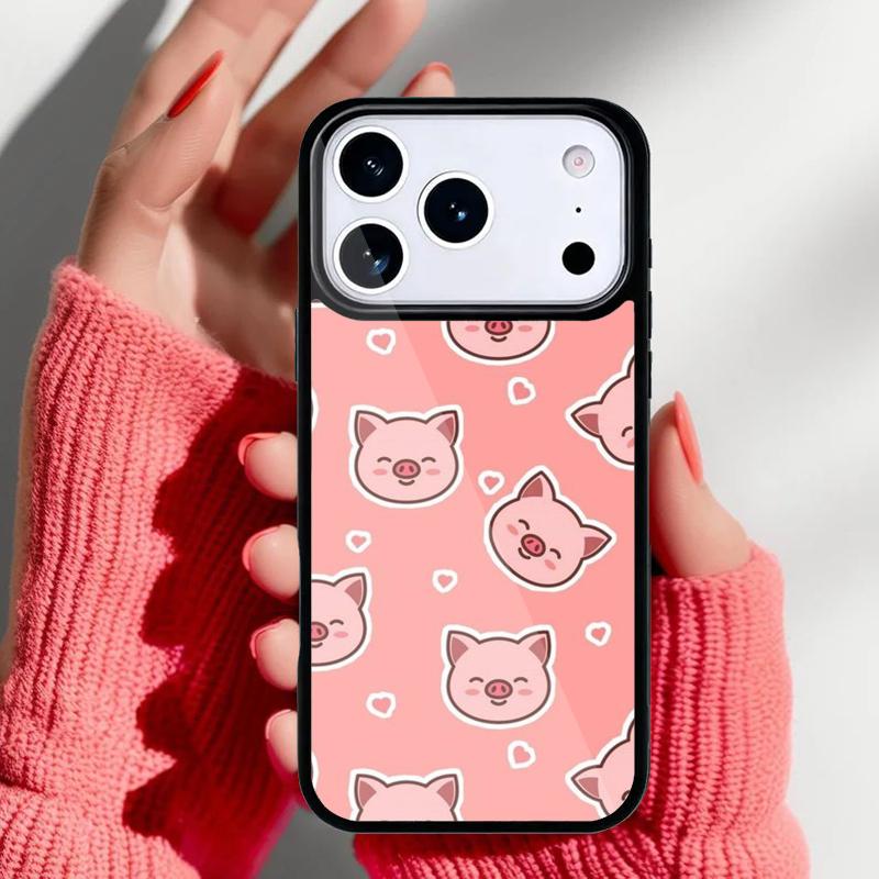 Pig Cute Phone Case for iPhone 17 Air 16e 15 14 13 Pro Max Back Cover for 12 11 Pro Coque