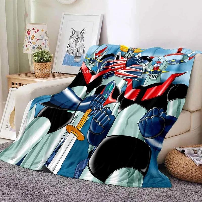 Mazinger Z UFO Robot Grendizer Flannel Blanket Cartoon Anime Children Soft Cover Lightweight Bed Sofa Chair Blanket