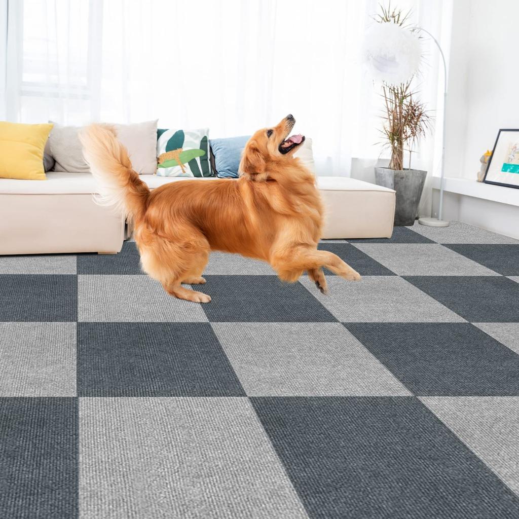 Self Adhesive Floor Carpet Stickers Square Rugs Peel and Stick Mat DIY Flooring for Kitchen Dining Room Bedroom Home Decor 30cm