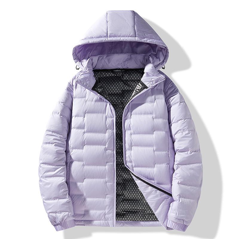Zimní nová pánská péřová bunda s kapucí, vnitřní grafenová vrstva, outdoorová, lehká a tenká, větruodolná, teplá dámská bunda