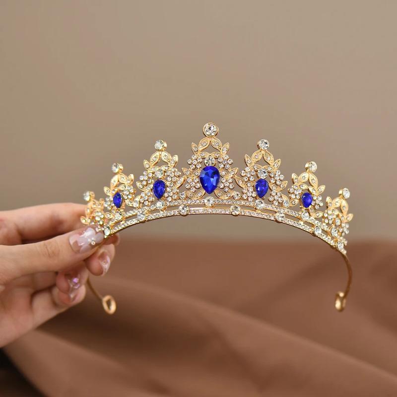 Children's Princess Crown Crystal Tiara Girls Hair Accessories High-end Atmosphere Dance Performance Birthday Gift Crown