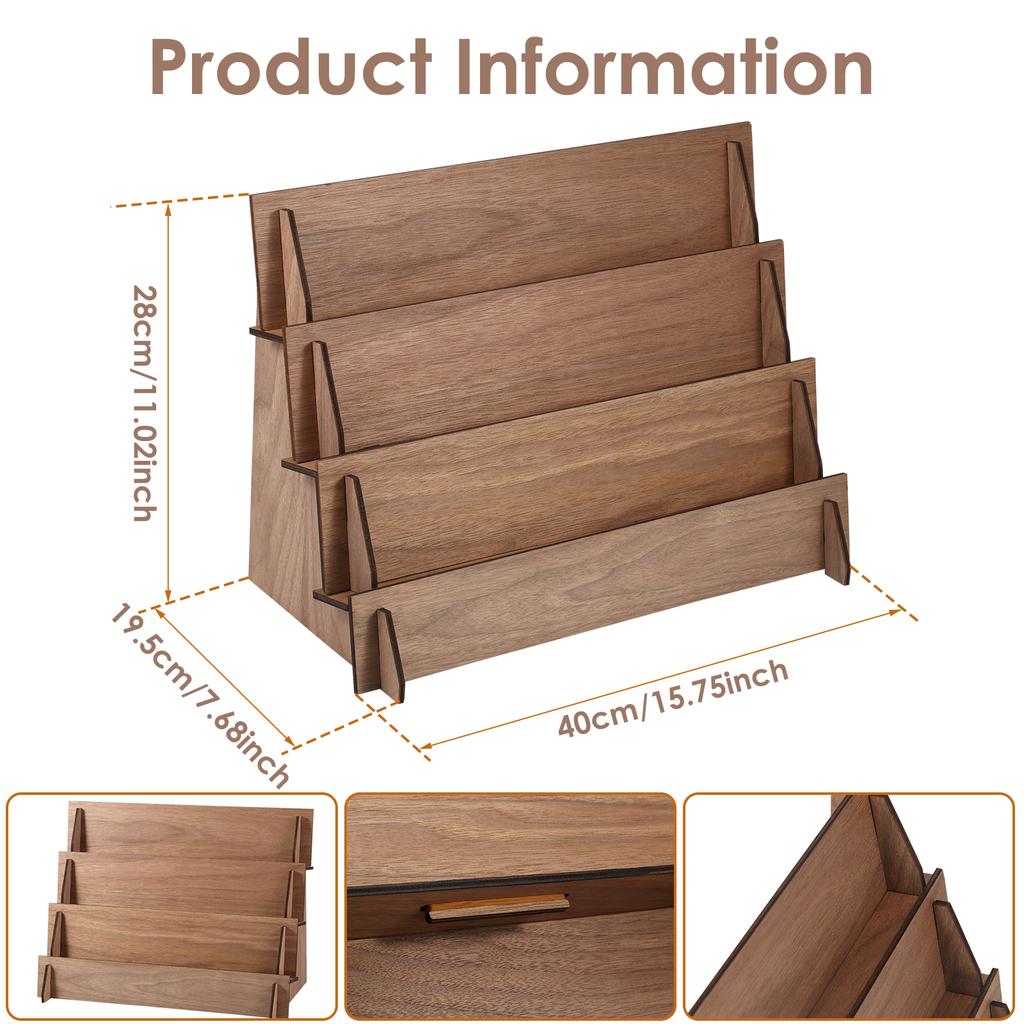 4 Layer Card Display Rack Wood Card Display Multi-layer Removable Card Organizer Rack Greeting Box Decorative Shelve Gift Holder