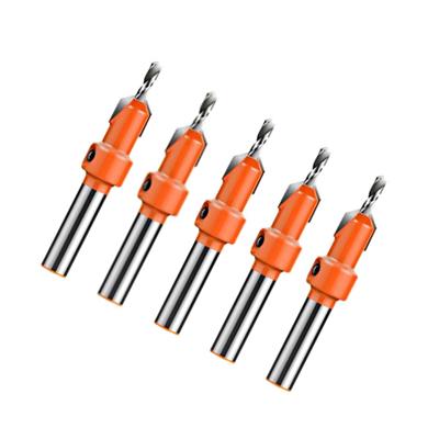 5pcs Woodworking Countersink Drill Bit Set 8mm Round Shank Alloy Bit for Wood Milling Cutter Making 2.8 4mm Screw Hole