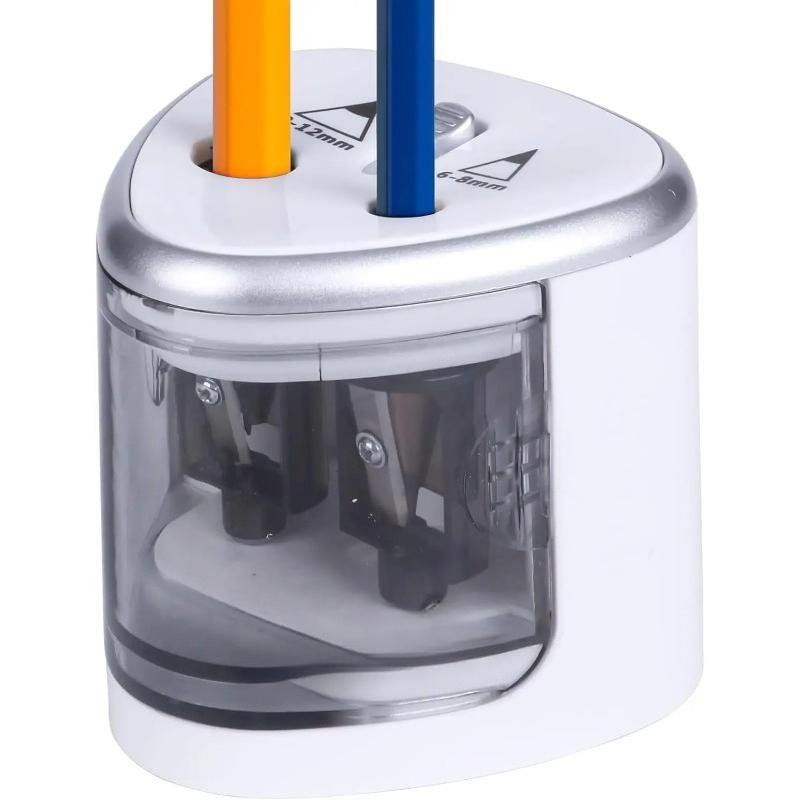 

Upgraded Two-Hole Electric Pencil Sharpener – Automatic Heavy Duty Pencil Sharpener ,Fast & Quiet for Home, Office, School белый