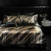 Luxury High-end Silk Leopard Print Bedding Set Soft Silk Satin Queen King Duvet Cover Sheet or Fitted Sheet Combination Set Gift