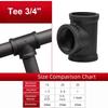 New Black Pipe Fittings Malleable Iron Elbow Pipe Connection 1/2'' 3/4'' 1'' Threaded Decor Furniture