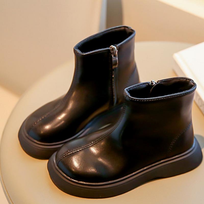 Jenter Martin-støvler høst og vinter nye jenter barnestøvler utenlandske svarte korte støvler vår og høst enkeltstøvler