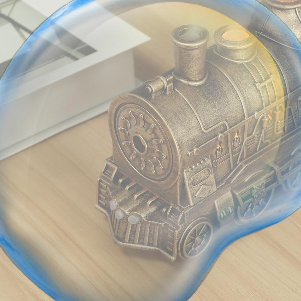 300ML Vintage Steam Train Essential Oil Diffuser with 2-Color LED Light/2 Mist Modes Cool Mist Humidifier for Office Bedroom