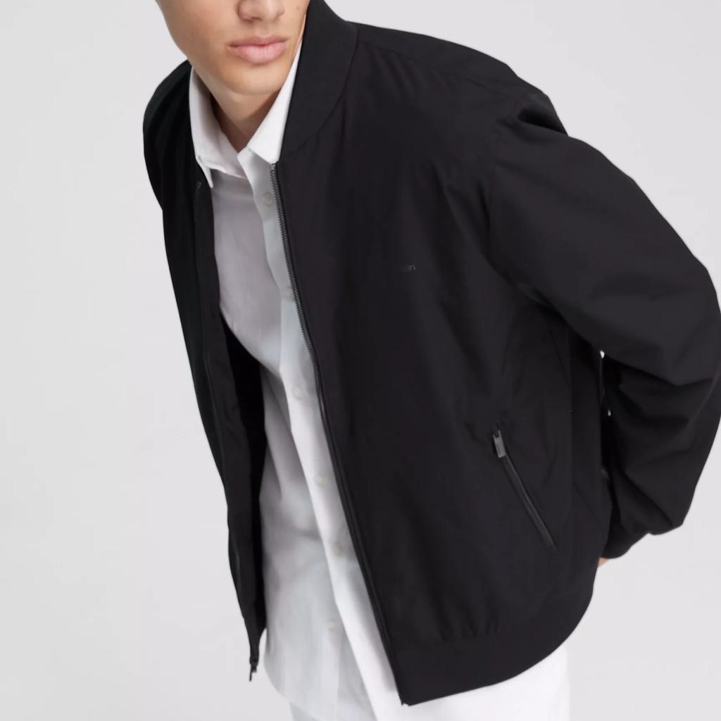 Calvin Klein Solid Color Versatile Simple Comfortable Windproof Baseball Collar Zipper Long Sleeve Jacket Men jackets Black 81FP512-001