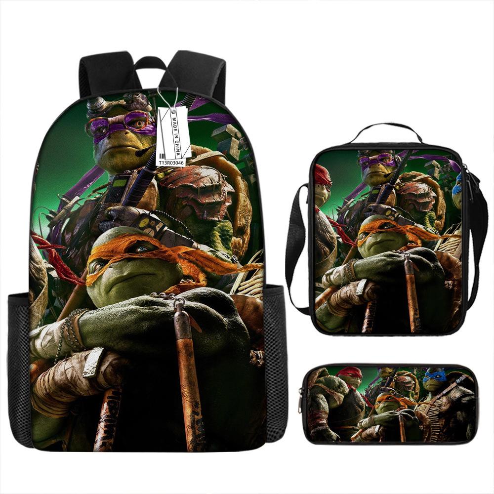 Teenage Mutant Ninja Turtles Children'S School Bag Elementary School Student Cartoon Breathable Backpack Cute Burden Reduction Cool Printed Backpack