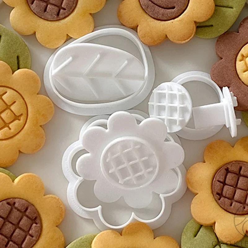 

1 Set Sunflower Cookie Mold Creative Sun Flower Combination Mold Leaf Flower Fondant Frosting Biscuit Cutter Baking Cake Tools