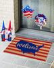 Red Striped Patriotic Day Welcome Mat Festive Home Decoration Entrance Floor Mat Kitchen and Bathroom Entrance Slipper Mat