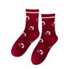 1 Paar Kniehohe 2026 Stapelsocken Geschenk Pferdemuster Weiche Socken Rot Baumwolle