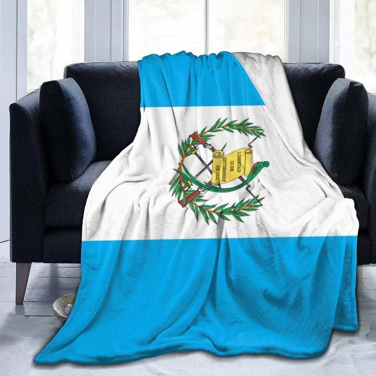 

Guatemala Flag Flannel Blanket Throw Lightweight Blanket Super Soft Bed Sofa Warm Blankets for Living Room_Bedroom All Season# 75X95CM серый