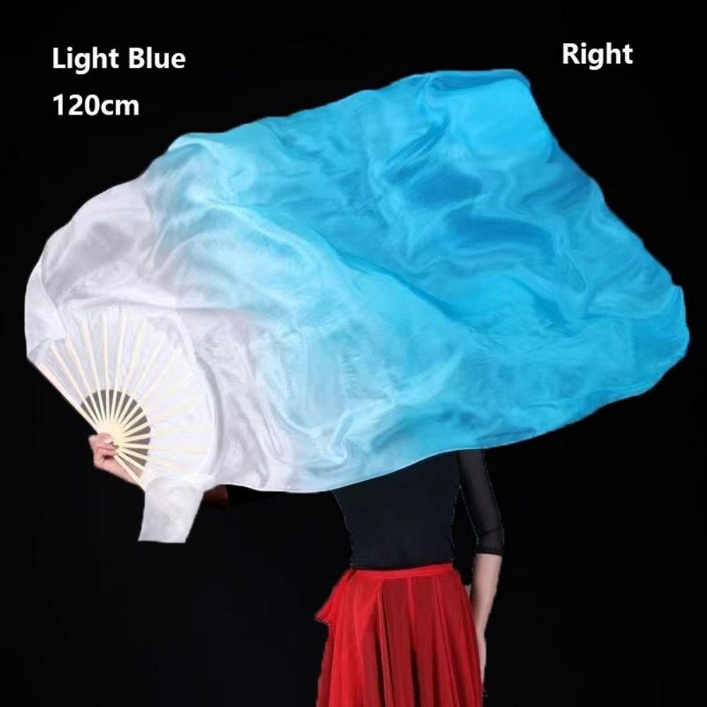 Tricolor Gradient Gradient Color Dancer Fan Right&Left Hands Rayon Silk Fans