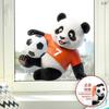 Creative Cute Football Panda Static Cling Window Stickers, Self-Adhesive Decals for Living Room Balcony Glass Decoration