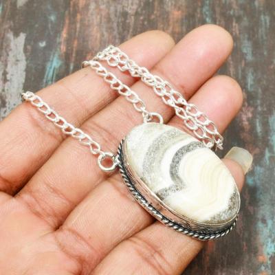Calcit Achat Edelstein handgemachte 925 Sterling Silber Schmuck Halskette für Thanksgiving