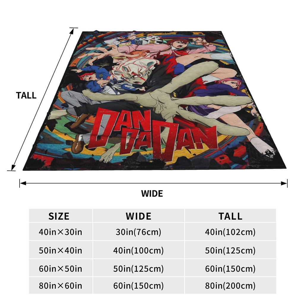 Aesthetic Dandadan Manga Blanket Multiple Sizes Soft Fuzzy Plush Okarun Throw Blankets for Couch Sofa and Bed