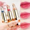 Transparent Jelly Flower Lipstick Moisturizing Nourishing Lip Balm Non-stick Cup Temperature Color Change Gold Foil Lipstick